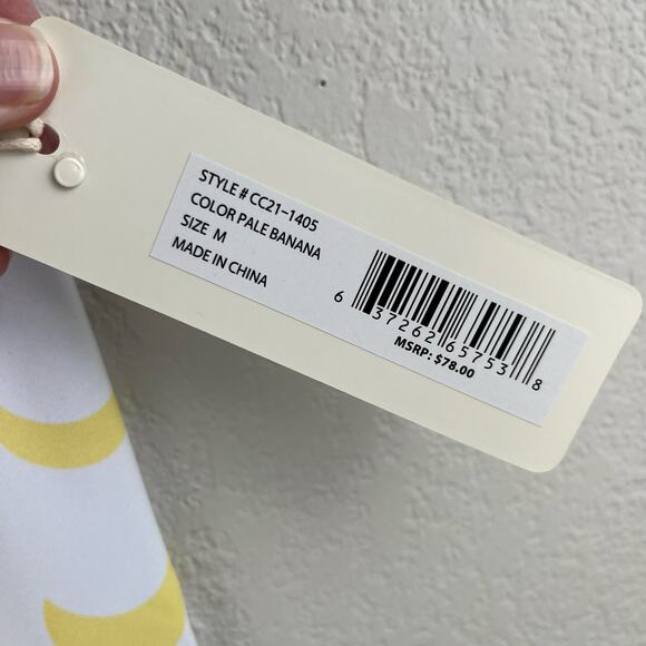 C&C California Pale Banana Yellow High Waist Cropped Workout Leggings Medium NWT - Picture 10 of 12